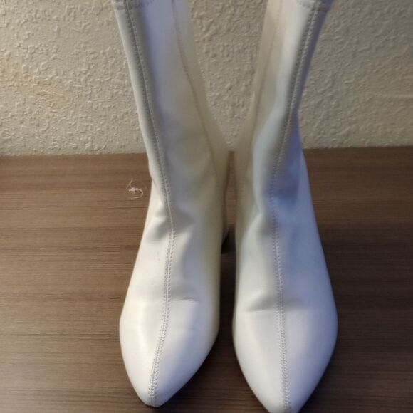 🆕👢White Ankle Boots Booties - Picture 2 of 8
